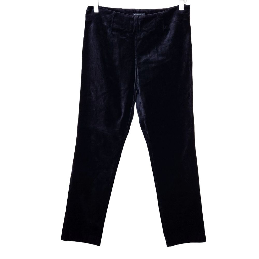 Charter Club Classic Black Velvet Pants Women's 4 Straight Leg Whimsygoth Chic
